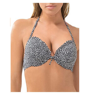 Smart & Sexy Push Up Halter Underwire Bikini Top Itsy Pebbles Size 32B